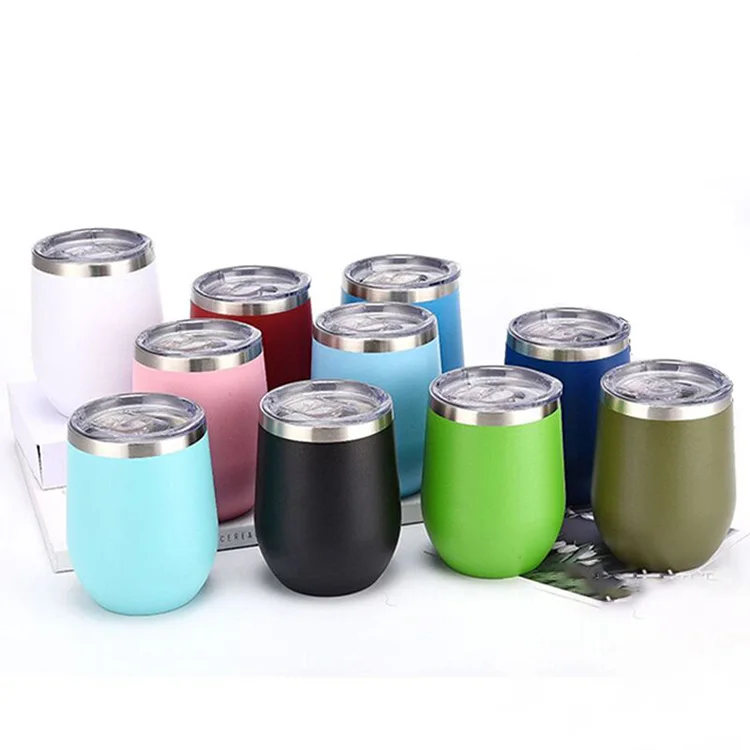 Shri Krishna International Glass Insulated Double Walled Vacuum Cup 12Oz Stainless Steel Mugs Wine Tumbler Wholesale