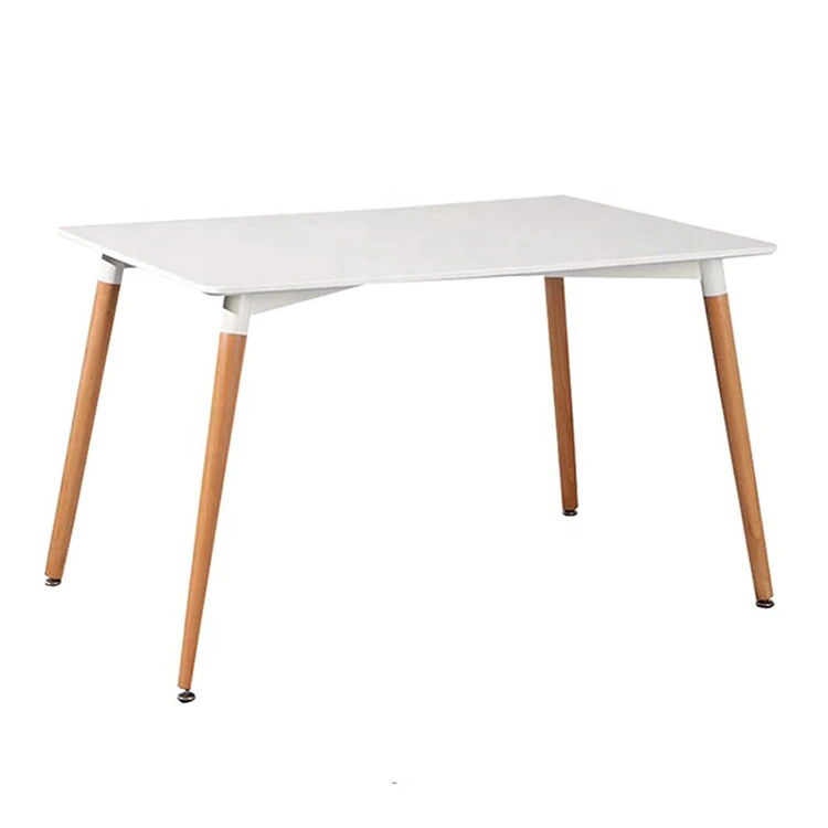 Best selling simple modern design furniture square beech wood legs dining table for dining room