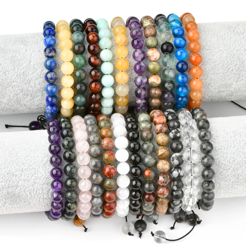 Custom woven bracelets Natural Stone 7 Chakra Energy Gemstone Handmade Bead Woven Friendship Macrame Bracelet