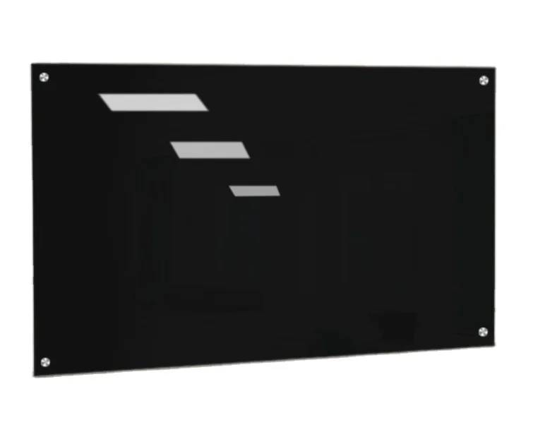 Glass Magnetic Dry Erase Board 90* 120 cm  Large Black Glass Board Hanging Mount Frameless Blackboard for Home