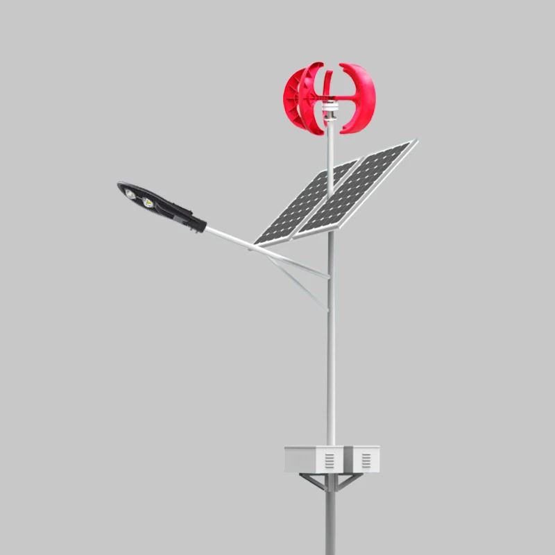 Outdoor wind system vertical turbine solar power street light