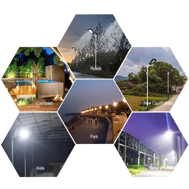 Outdoor Ip65 Waterproof Motion Sensor Security Wall Lamp Integrated Led Solar Street Light For Garden Parking Lot Garage Road