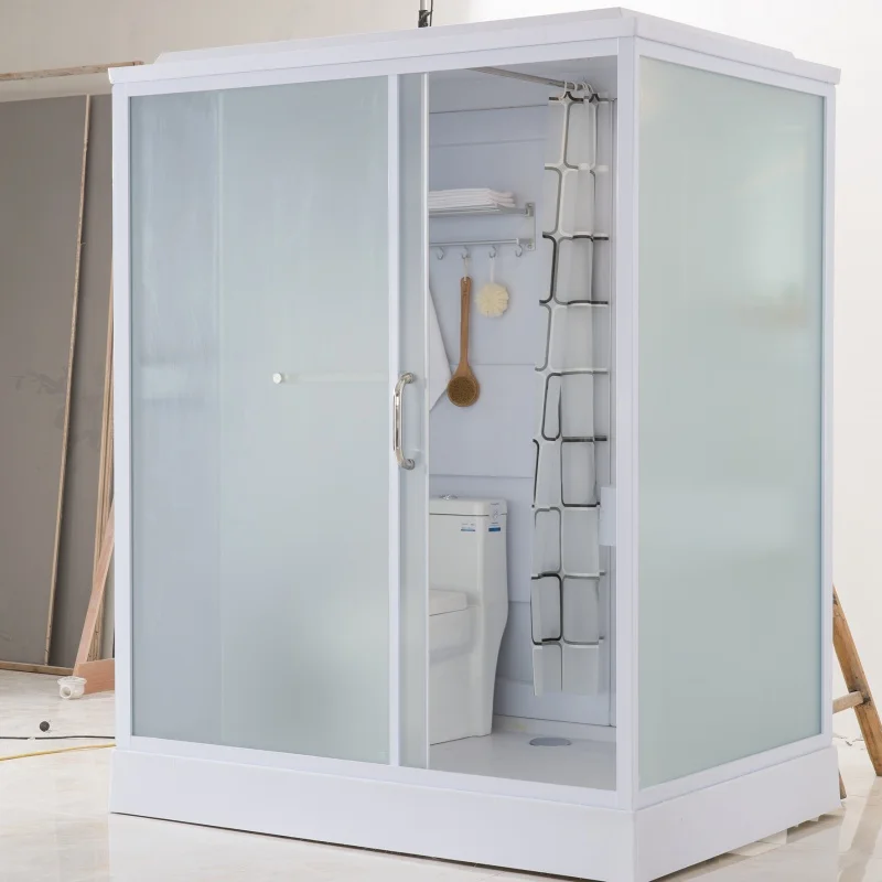 XNCP Modern Bathroom Solution Integrated Modular Prefab Bathroom Unit Sliding Curved Shower Enclosures Simple Stylish Home Use