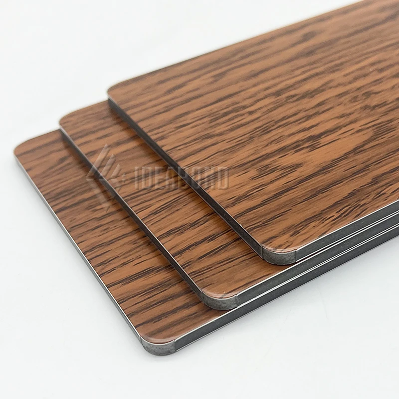 Wood Grain Exterior Wall Cladding 4mm Alucobond Aluminum Composite Panel