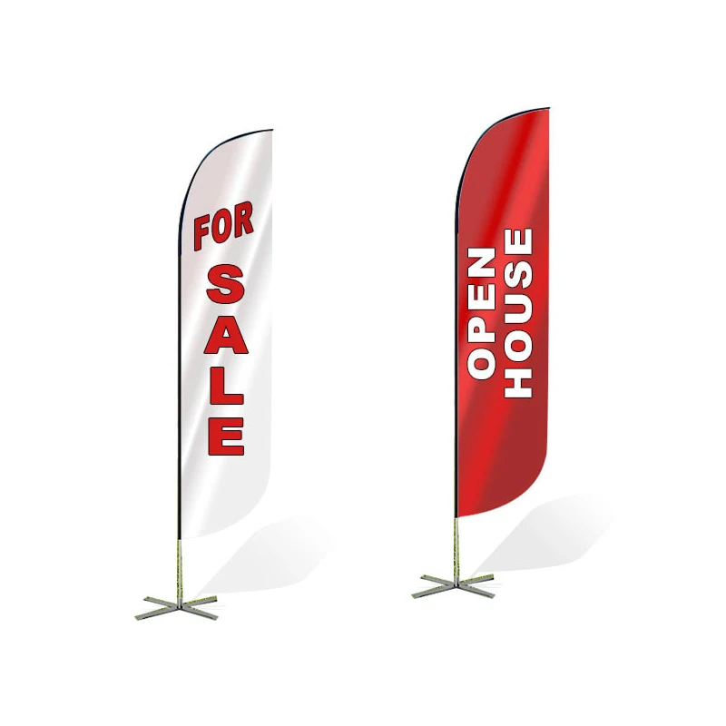 Wholesale Cheap Factory Price Customized Design Digital Print Teardrop Feather Rectangular Shape Beach Flag For Advertising