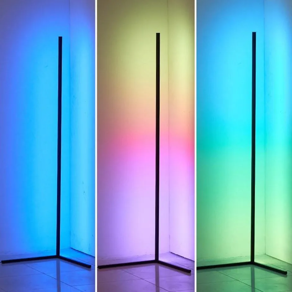 Indoor Home Decor Smart Corner Floor Standing Standard Lamp Lighting Modern Stand Floor Light LED RGB Floor Lamps