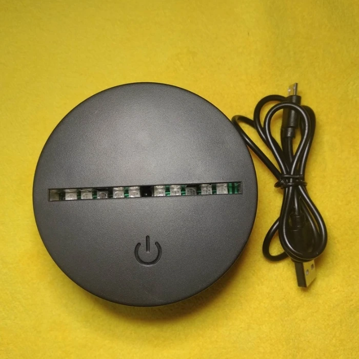 RGB LED Lamp Base for 3D Led Night Light ABS Acrylic Black 3D LED Lamp Night Light Touch plastic wooden Base