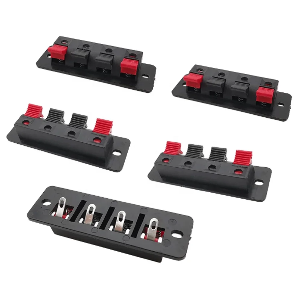 Комплект из 2 предметов, 4 полюса спикер аудио клеммной колодки 4 позиции разъем толчок в Jack Весна нагрузки макет зажим