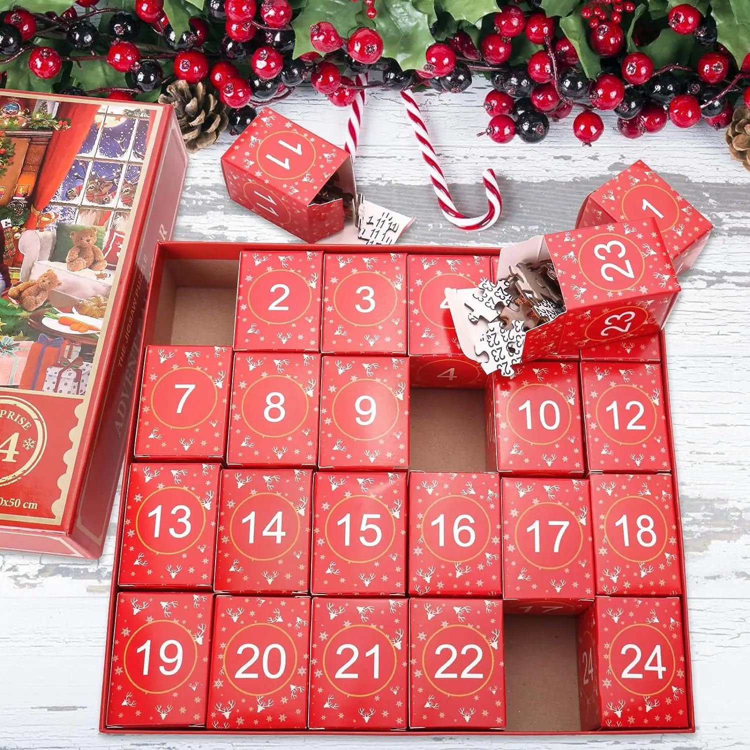 Syh930 Christmas Advent Calendar 2024 Xmas Countdown Calendar Making Kit Gift Custom Advent Calendar Boxes Christmas Gift Boxes