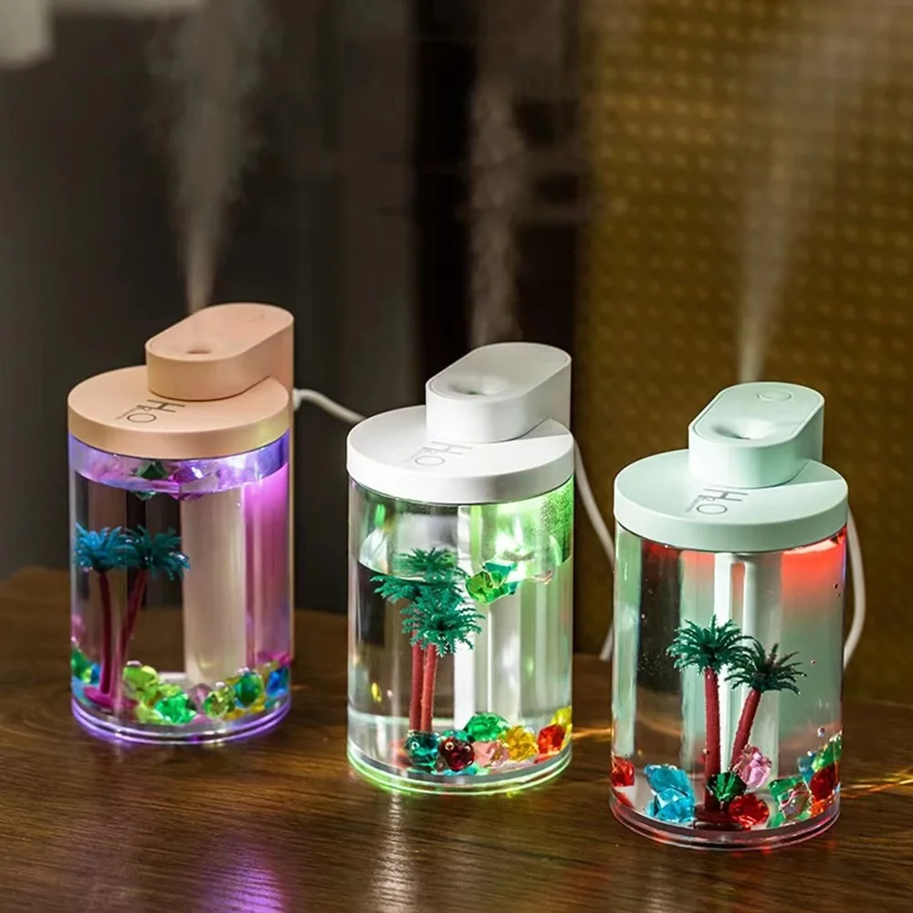 260ML  Air Humidifier Creative USB Humidifier with 7 Colors Night Light Ultrasonic Humidifier Aroma Diffuser