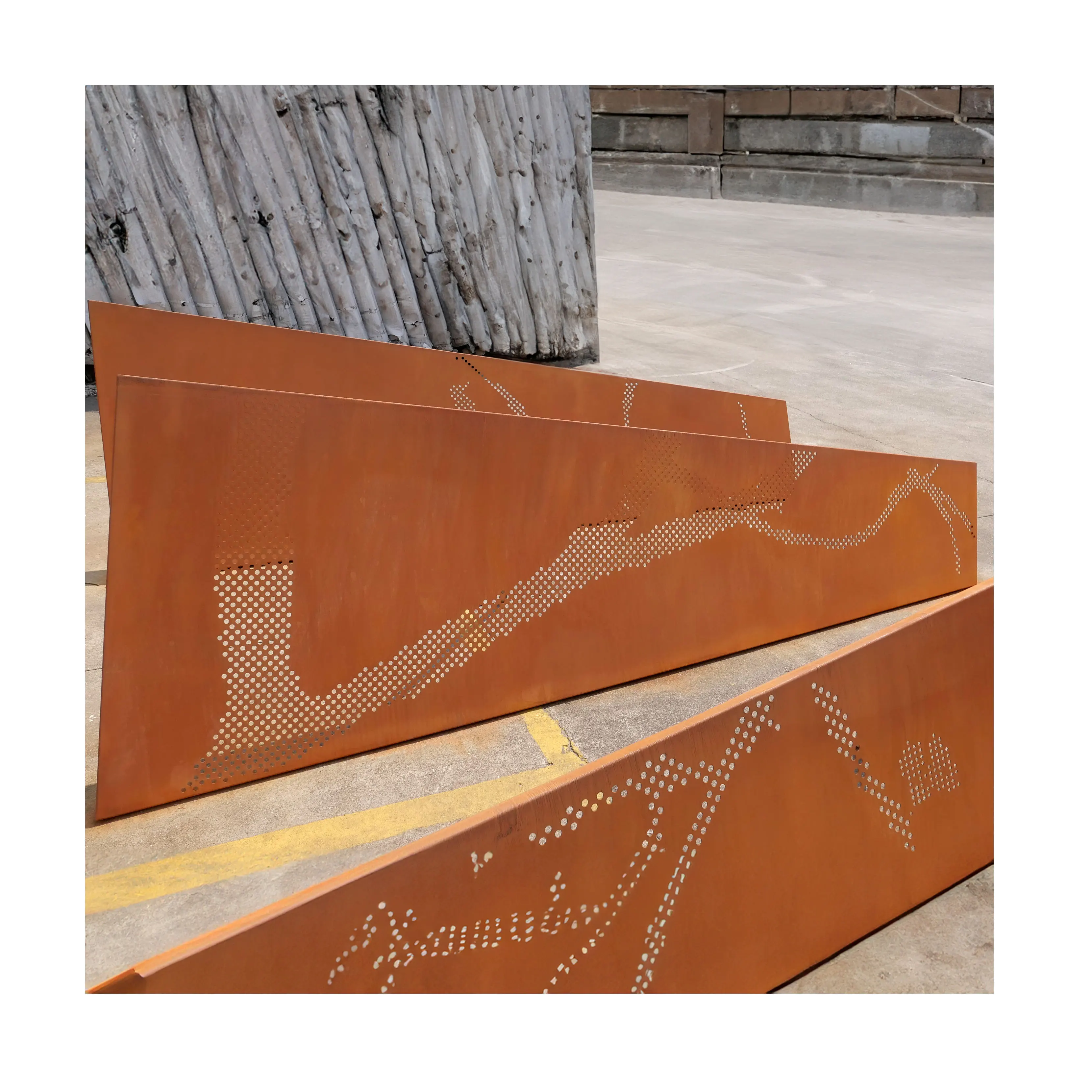 Laser Cutting Corten Steel Plate Customized Pattern Perforation and Decorative Metal Plate Processing Bending and Punching