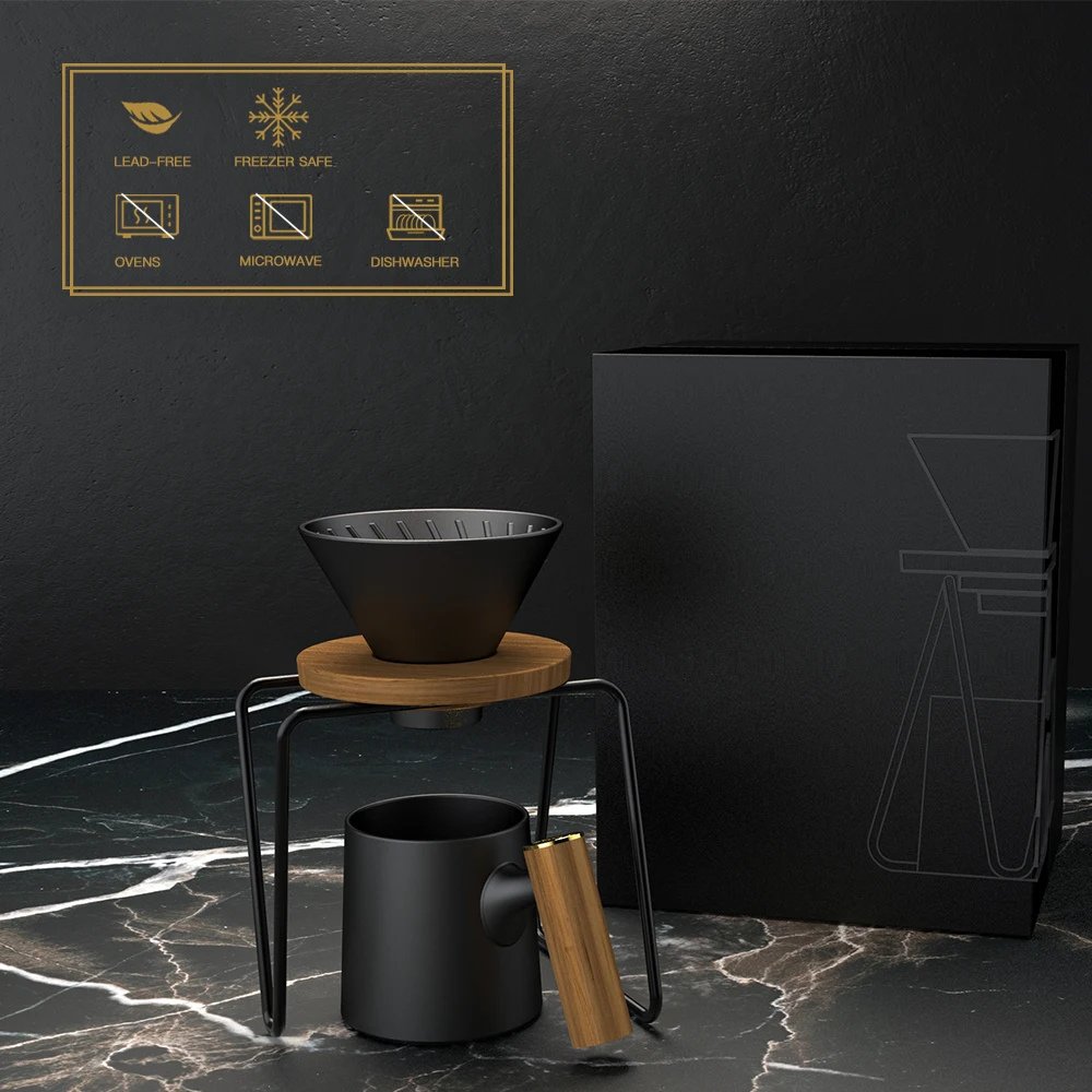Clever brewing coffee mug for travel ceramic coffee cup with stand dripper pour over coffee makers set
