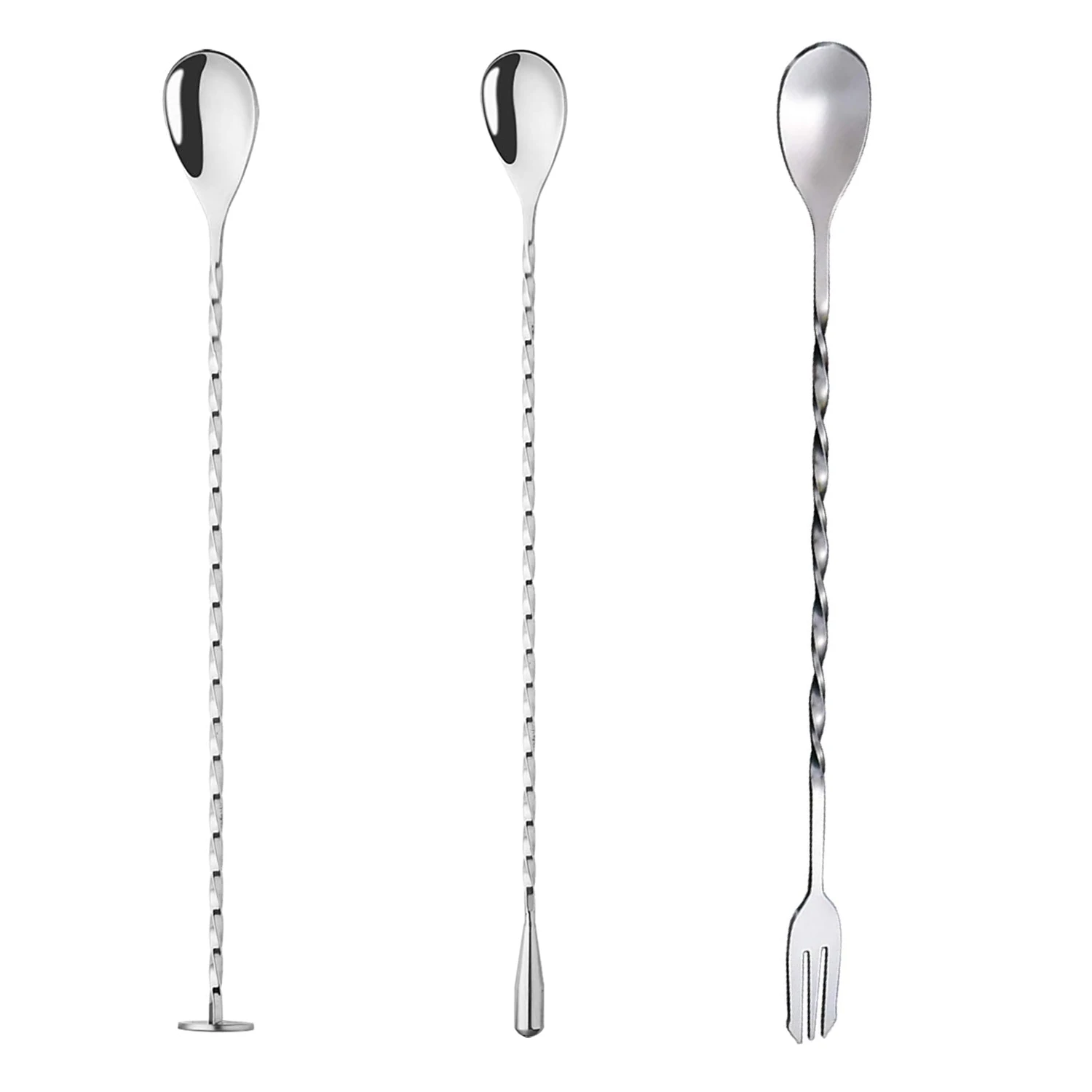 Wuyi Camol Factory Top Seller Custom Stainless Steel Cocktail Stirrers Swizzle Stick Bar Spoon Cocktail Mixing Stirrer for Drink