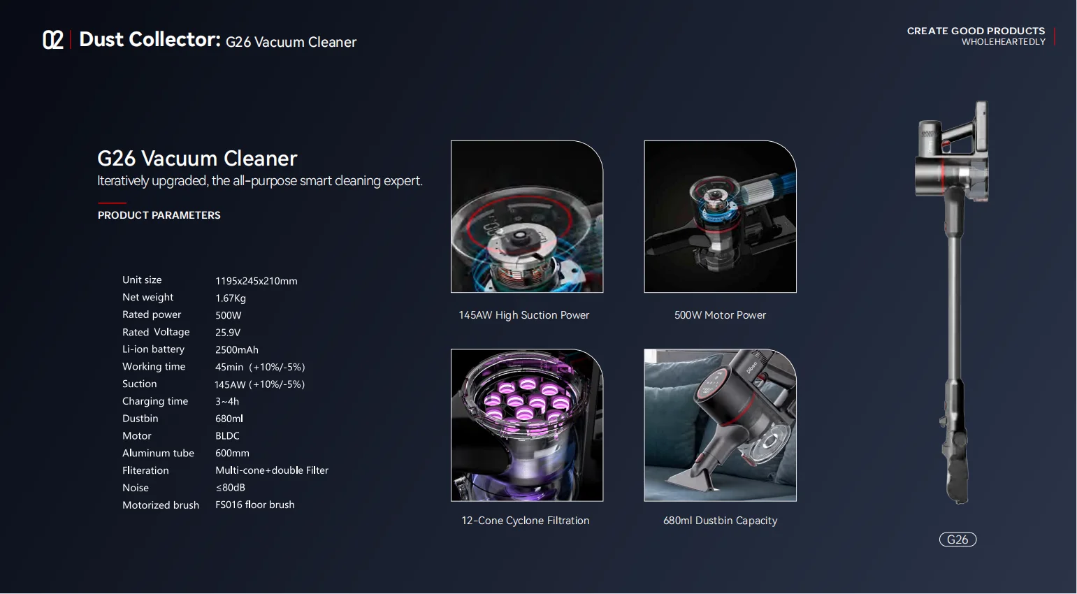 Dibea Brand New upgraded intelligent floor care cordless wet dry vacuum cleaner