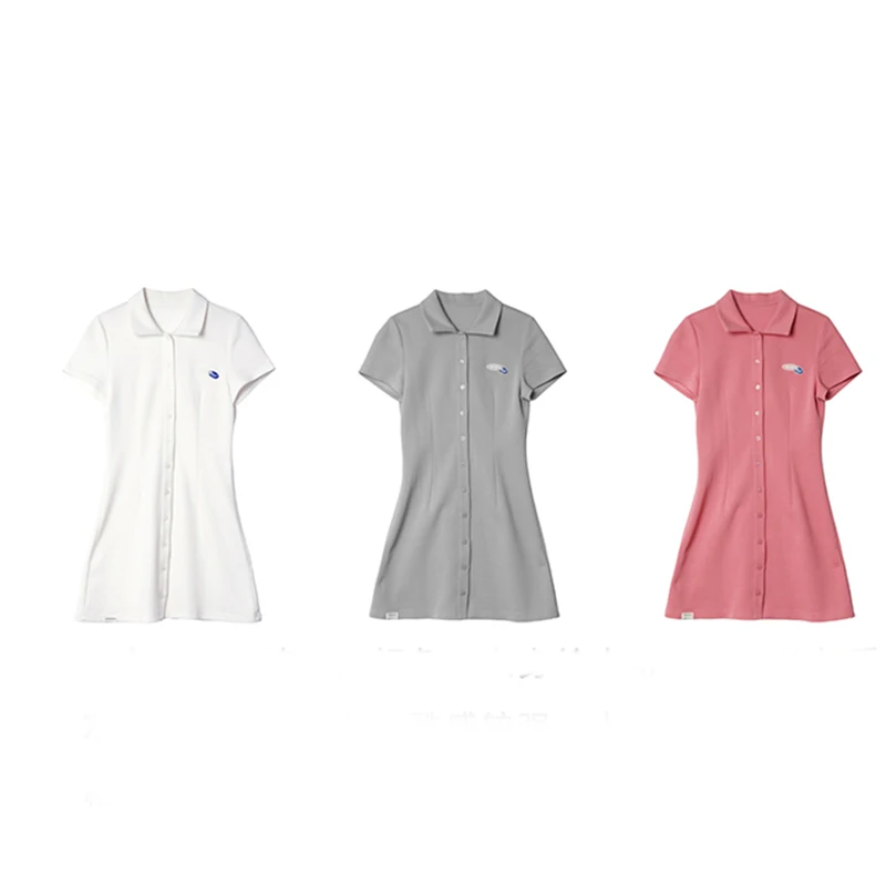 Drop Shipping 2000s Fashion Polo Collar Button Front Skirt Mini Dress Soft  Preppy Style Dress