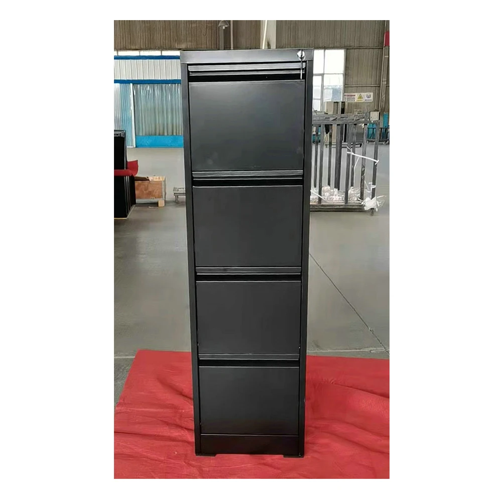 Black Office Storage Cupboards Furniture Slim Vertical 4 Drawer  School Filing Cabinets Metal Storage Cabinet  Steel Cabinet