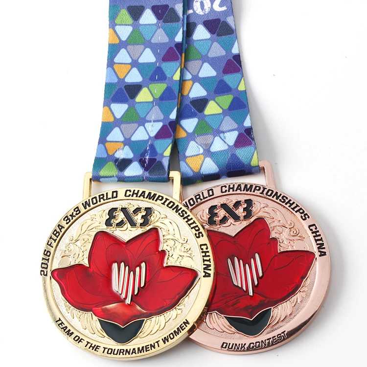 Custom metal 5k running sports medal with ribbon manufacturer bespoke karate taekwondo medals