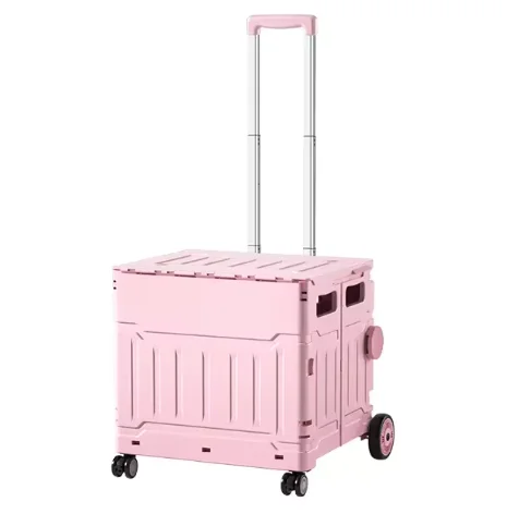 Super Strong up Cart Collapsible Rolling Crate on Wheels for Teachers Tote Basket Folding Hand Shopping Trolleys carts