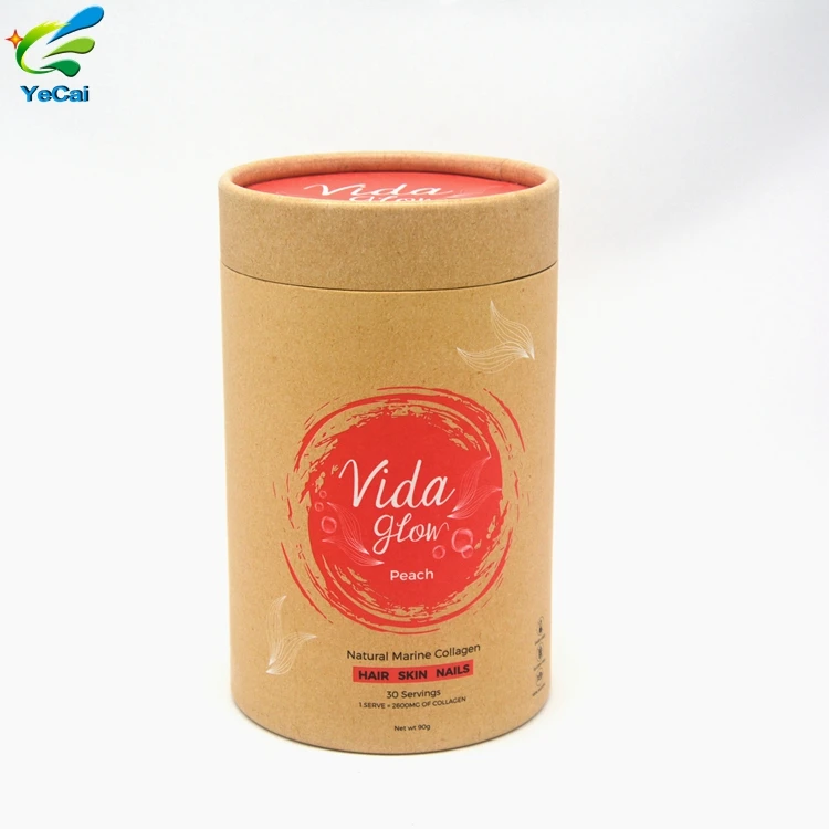 Custom Protein powder packaging for retail solutions Eco-Friendly Packaging cardboard tube Tea Coffee Bean Oats Paper Tubes
