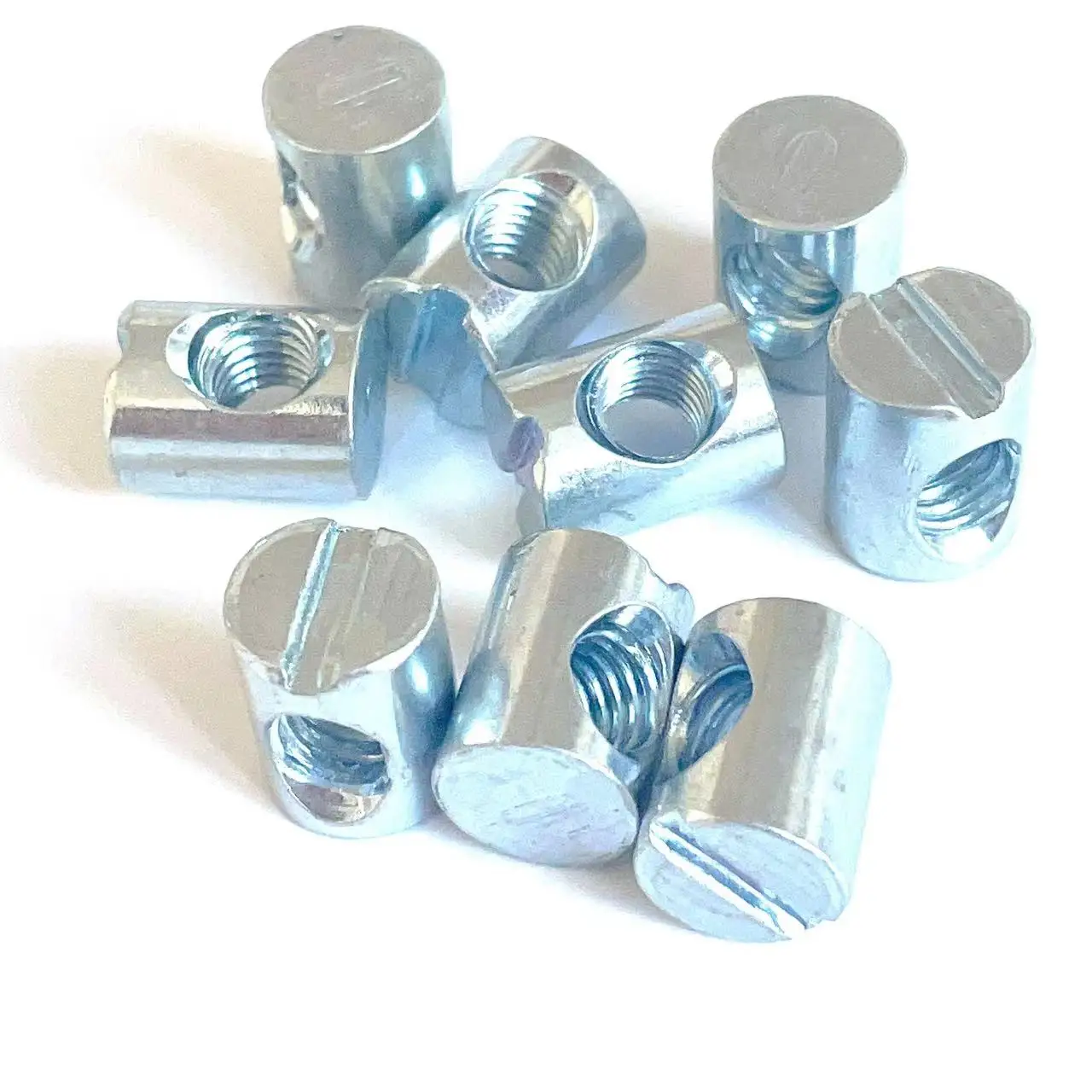 Customized Furniture Cross slotted Hole Nut Cylinder Hammer Dowel connecting Nut