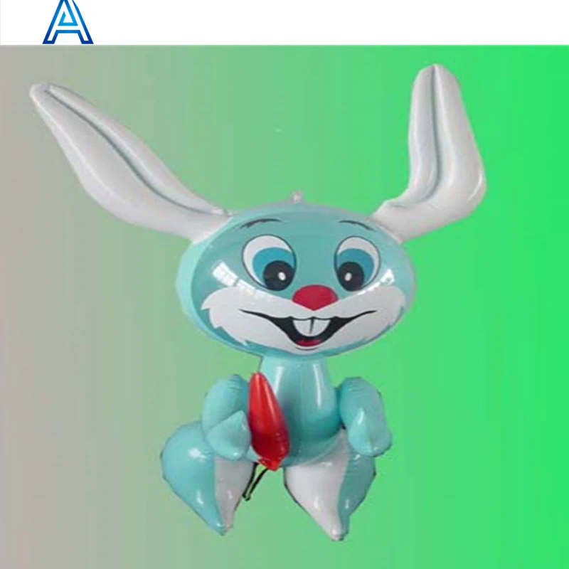 OEM customize factory price cheap durable PVC inflatable cartoon rabbit doll toy customizable