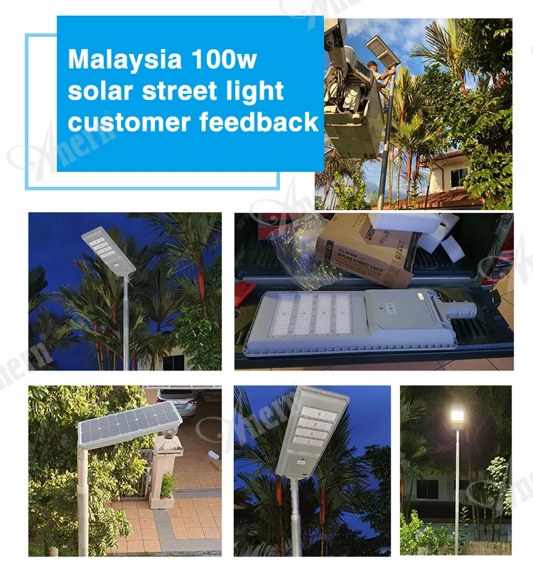 Anern led streetlight 40w 100w led solar street light