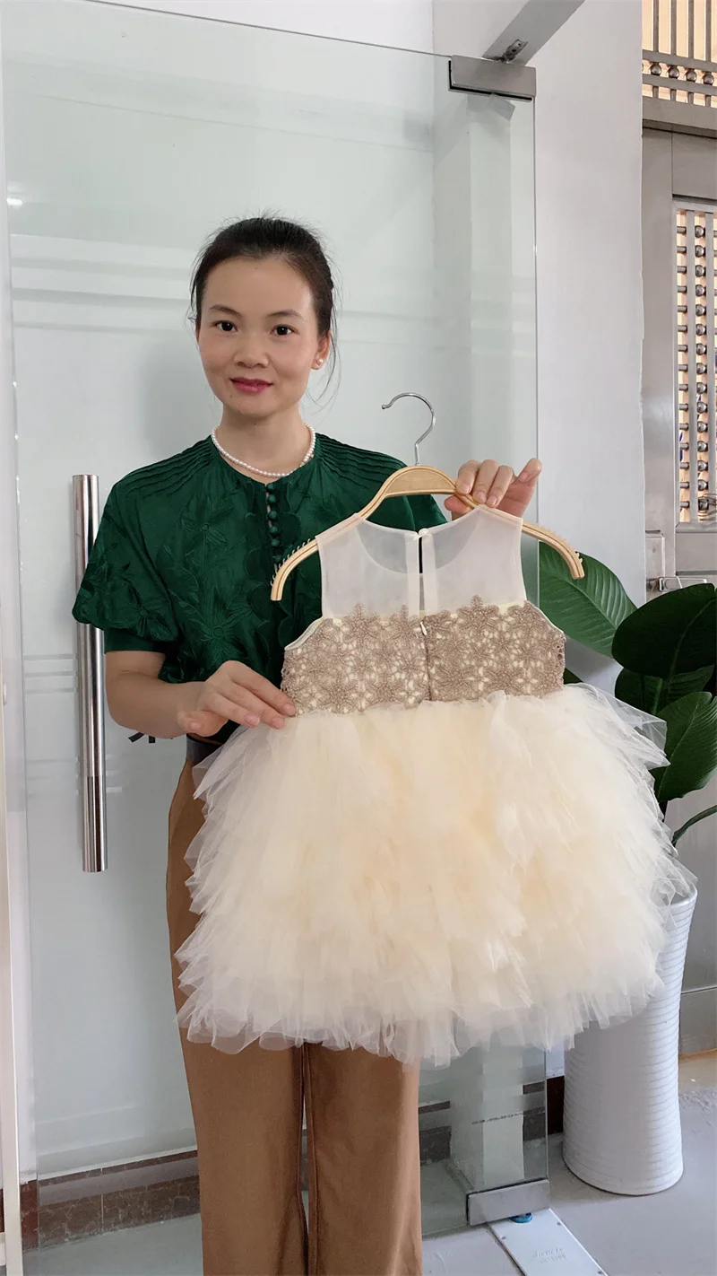 New baby dress children frocks designs kids flower party dresses pink front short back long kids dress girls wedding wear