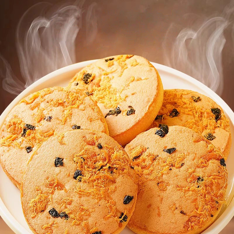 Wholesale Sweet Seaweed and Meat Floss Pancake Chinese Soft Sponge cake Breakfast Snacks Tea Cakes Pastry Fast delivery