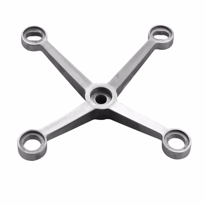 Stainless Steel Glass Canopy Spider Curtain Wall 4 Arms Glass Balustrade Railing Routel Connector Spider Fittings