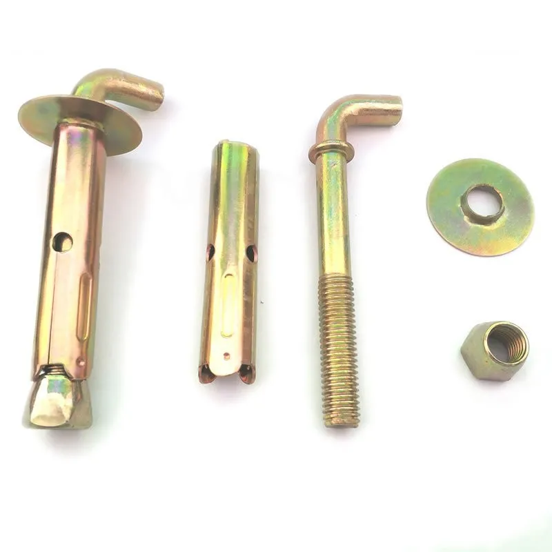 China manufacturers stainless steel carbon steel yellow zinc water heater expansion anchor bolt with l shape hook