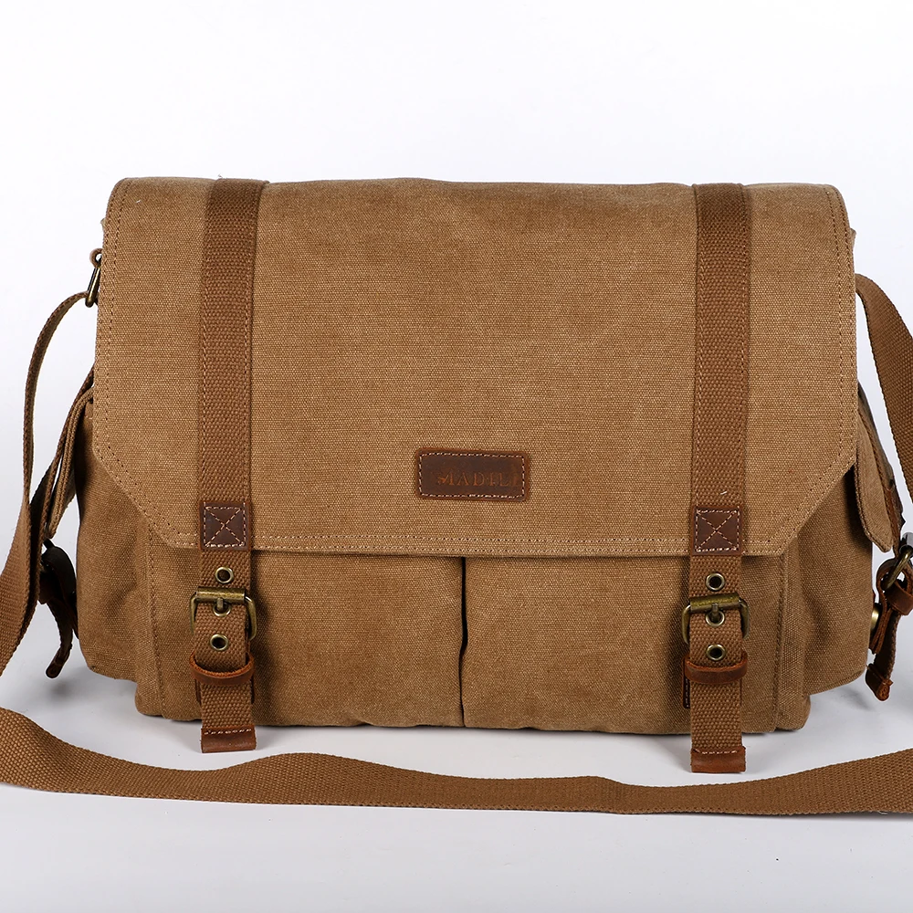 Waterproof Men Classic Waxy Canvas Messenger Bags Men Travel Canvas Shoulder Bag