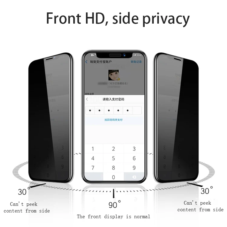 
9d full coverage tempered glass film privacy screen protector for iphone x xr 12 13 pro max screen protectors 