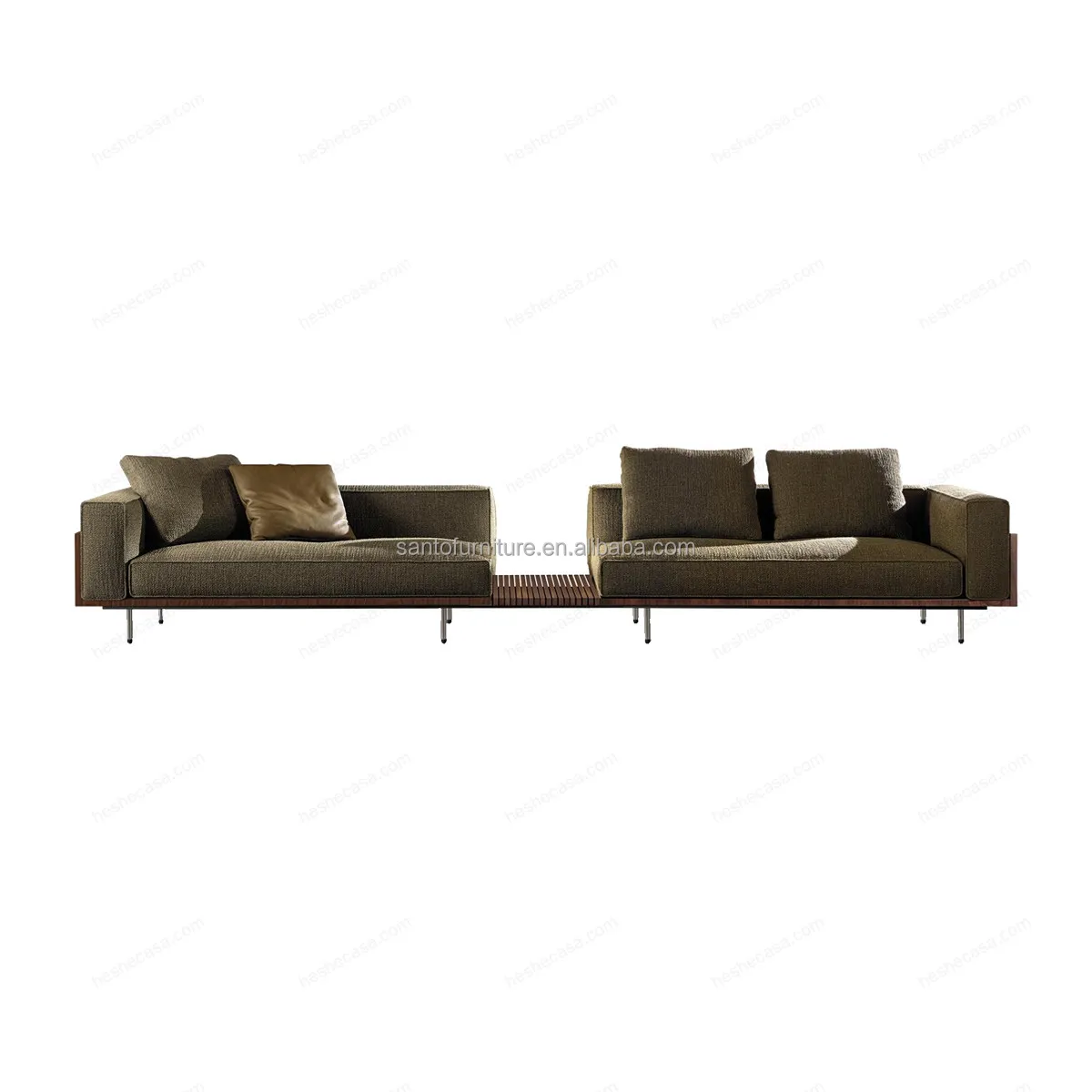 Walnut Solid Wood Leisure Charis With Fabric Armchairs With Armrests Hotel Villa Living Room Sofa