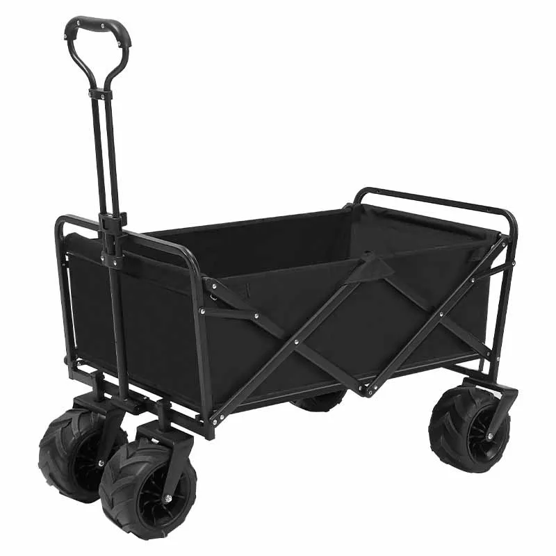 Outdoor Indoor Utility Foldable Garden 4 Wheel Trolley Sturdy Folding Wagon Beach Camping Cart