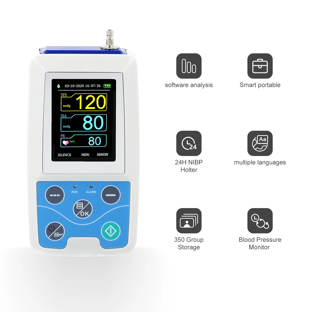 RTS Aparato diagnostic CONTEC 24 hours Ambulatory Blood Pressure Monitor ABPM50 +Software +3 cuffs,uper arm NIBP
