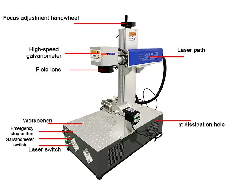 Oscarlaser Raycus Max 20 Вт 30 50 волоконно-лазерная маркировочная машина с поворотной осью для ювелирных изделий золото серебро гравировка металла