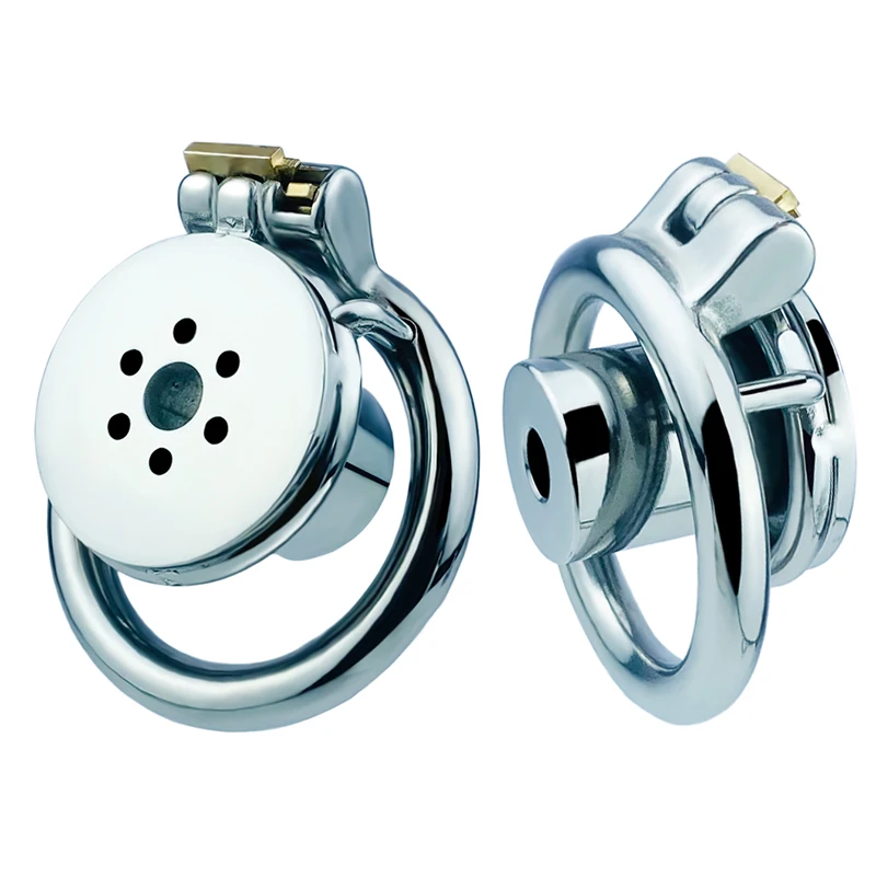 FRRK Negative Chastity cock cage with Inverted Plug Cylinder Steel Cock Cage for Couple Games Play metal Penis Rings sex toys