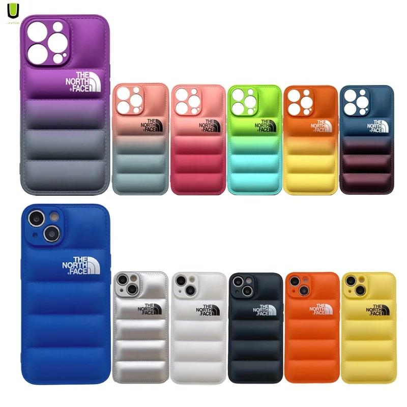 Tpu Silicone For iPhone 11 12 13 14 Pro Max Cases Down Jacket Northface iPhone Cover Luxury Design North Face Puffer Phone Case