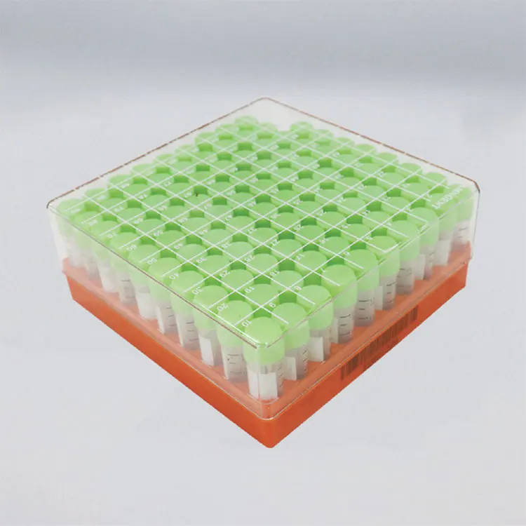 PP medical plastic 1.5 ml colored freezer cryovial cryogenic vial filling and sealing unit with storage box