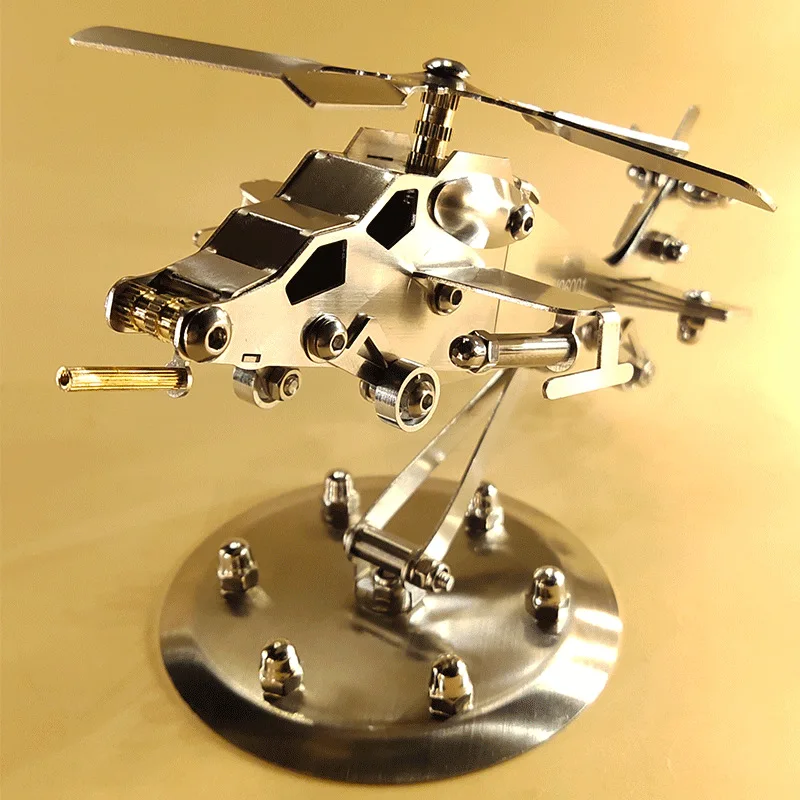 Office Tabletop Decor Metal Airplane Puzzle Home Decor Stainless Steel Crafts Helicopter Model For Sale