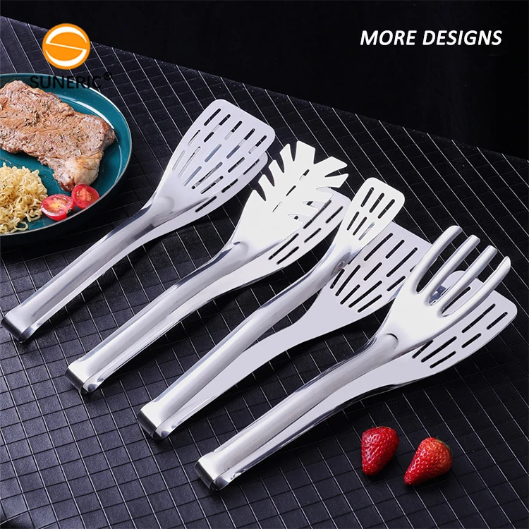 Wholesale barbecue food clip steak BBQ spatula tongs stainless steel fish tong