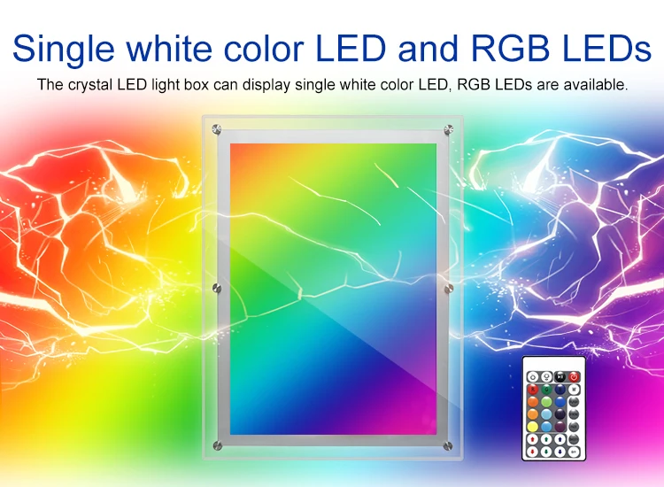Супертонкая прозрачная рамка без рамки рекламная односторонняя акриловая RGB светодиодная световая коробка a1 a3 цветная для