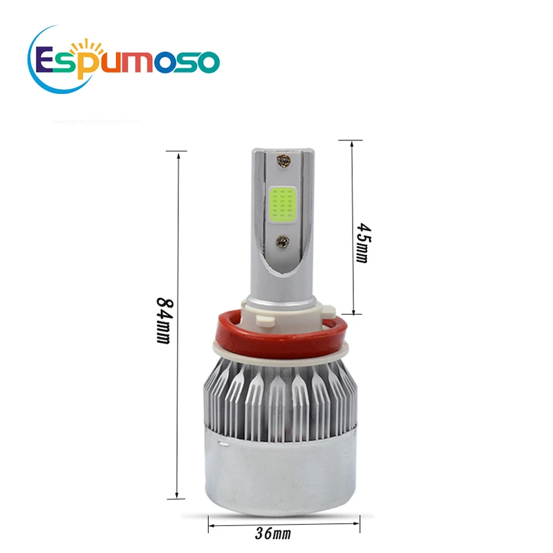 Factory Price C6 Ice Blue Color Led Headlight 36W 3800LM Auto Lighting Systems H4 H1 9005 9006 Waterproof Accesorios Para Auto