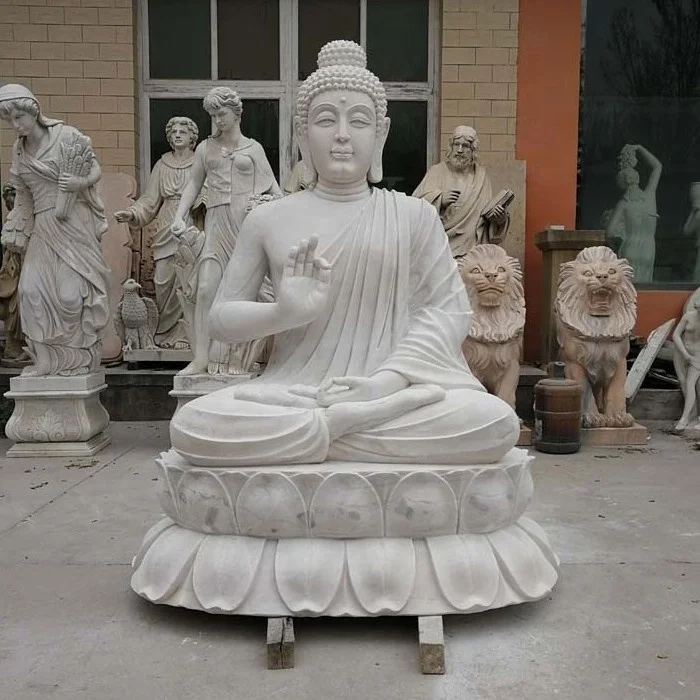 modern natural white china marble stone carvings buddha statue sculptures