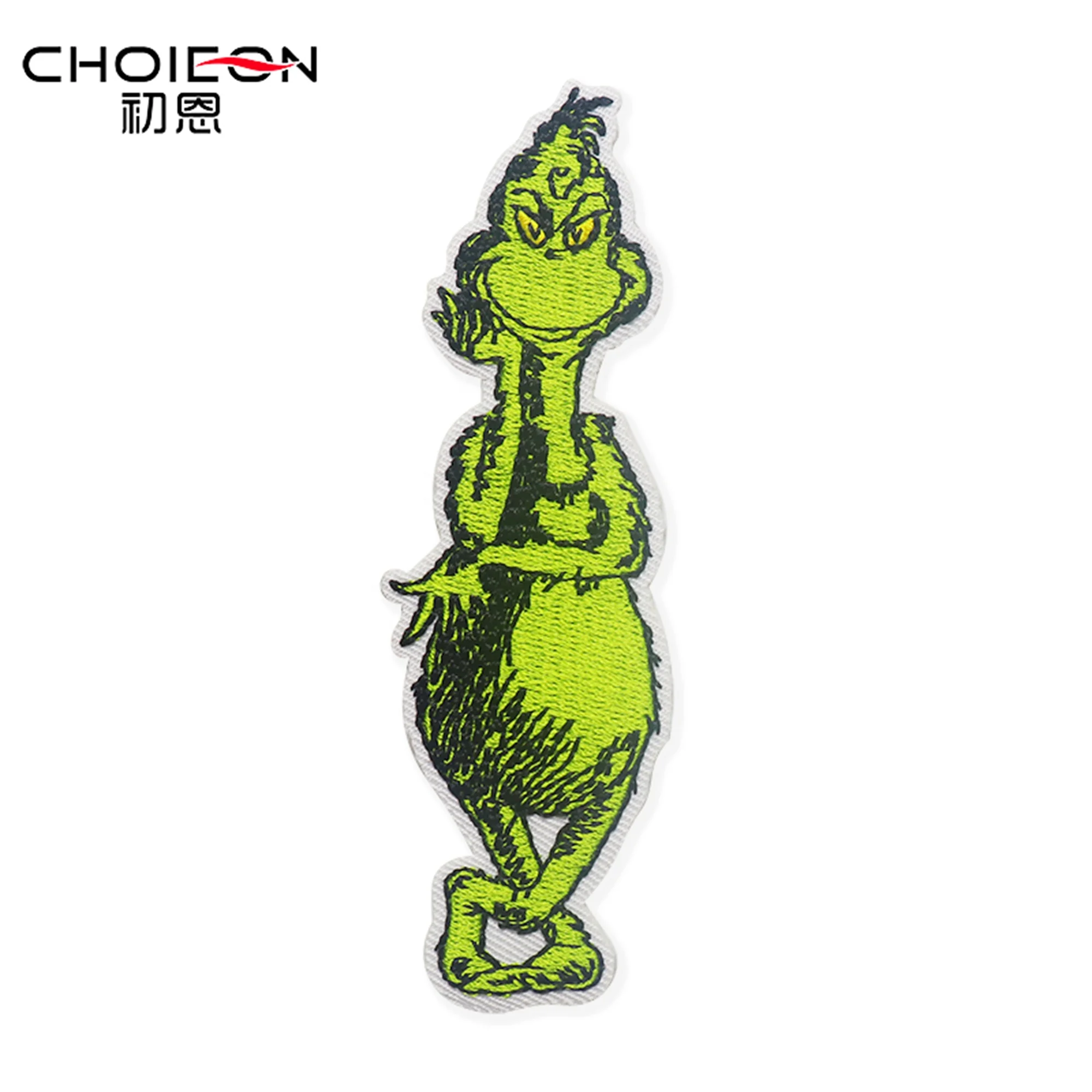 New Gold Glitter Grinchs Christmas Embroidery Patch Custom Christmas Santa Claus Hat Letter Patches