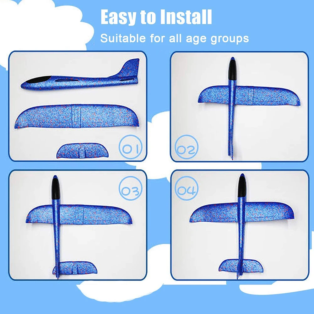 Опт 48 см пенопласт EPP самолет ручной бросок самолет со светодиодным освещением наружные игрушки четыре цвета смешивания