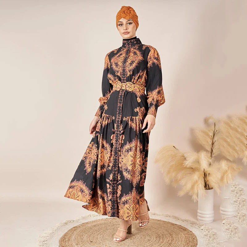 Latest Designs Fashionable Pakistan Abaya Beige Arabian Thobe Turkish Islamic Clothes Muslim Women Fashion Dress