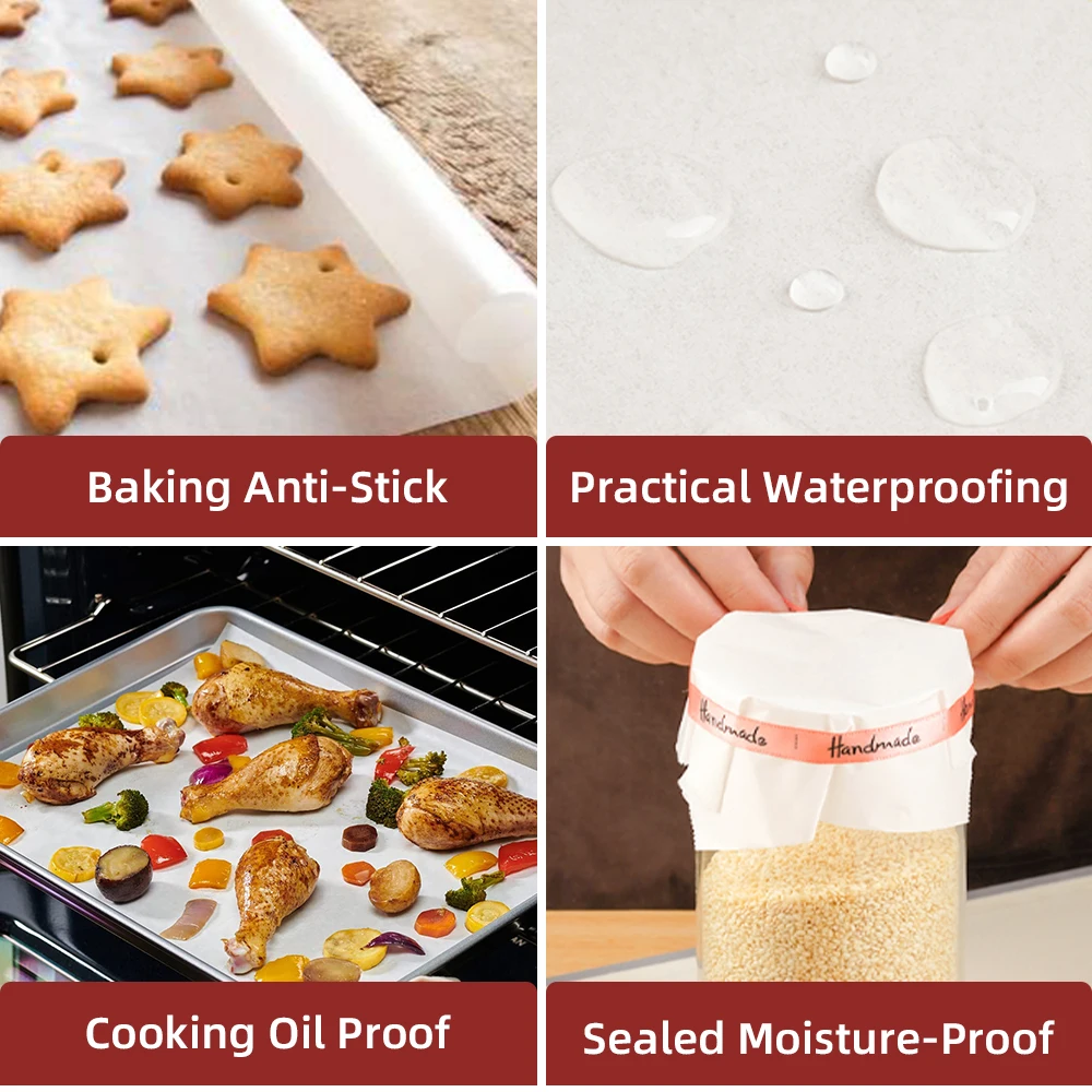 Factory Food Grade Greaseproof Double Sided Silicone Oil Paper Baking Paper For Cooking Custom Size High Temperature Paper