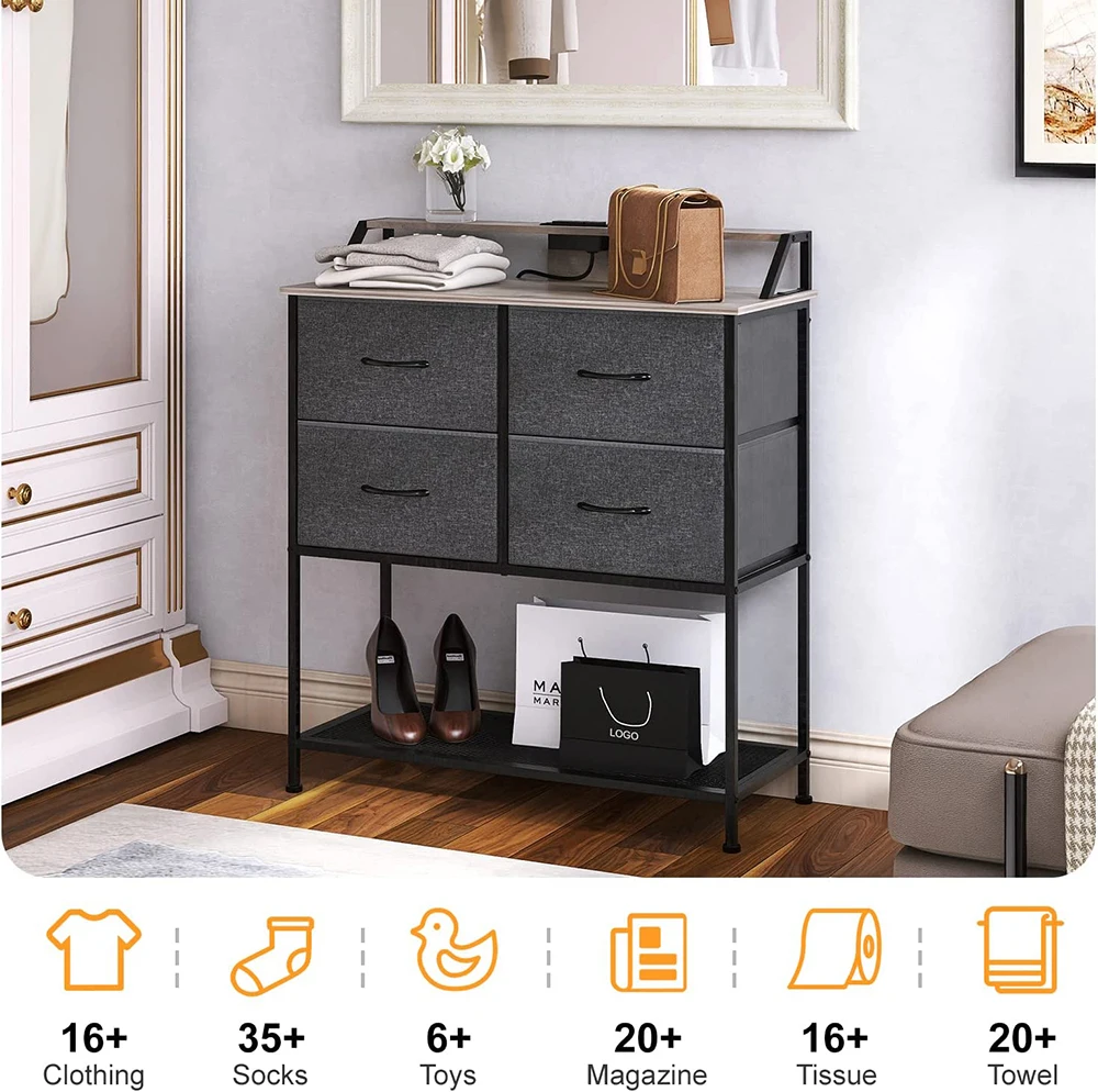 Nightstand Small Dresser Vertical Storage Tower Organizer Unit Bedroom Office Laundry Closet Entryway Hallway