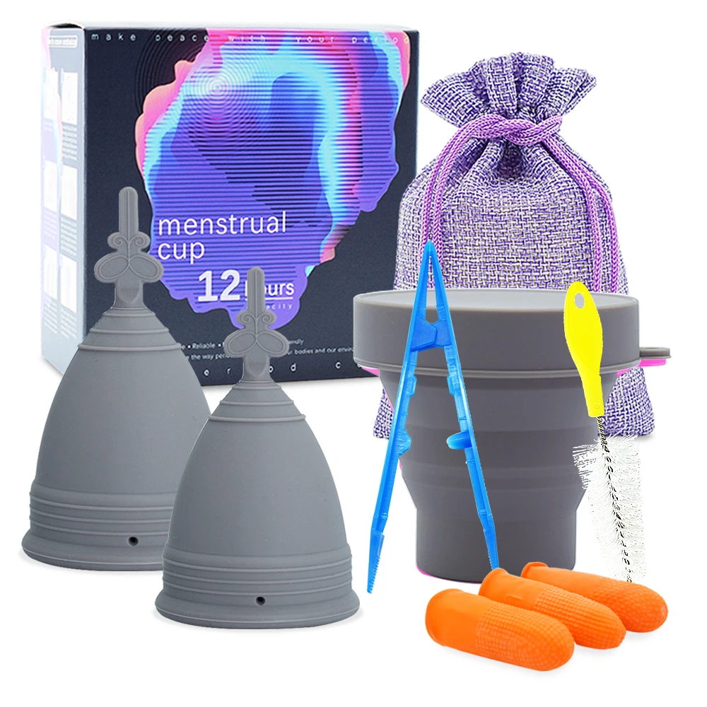 
Low Price Alternative Tampons Medical Female Cup Set - Silicone Reusable Copa Menstrual Period Cup - Sterilized Cup 